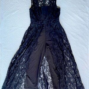 Marina Cropped Lace Overlay Jumpsuit